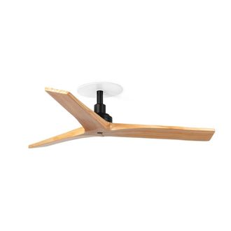 Netlighting Klim Recessed Small Ceiling Fan Matt Black Pine Blades