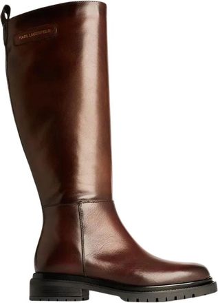 Karl Lagerfeld Binky Hoge Laarzen - Dames - Hoge Laarzen - Bruin - 35 EU - Leer - Schoenen