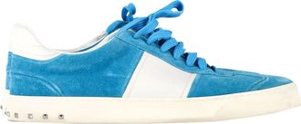 Valentino Pre-owned Mens Garavani Flycrew Panelled Low-Top Sneakers in Blue Suede - Size EU 46