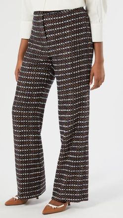 Marina Rinaldi Nafona Wide Leg Pants in Blue Brown at Nordstrom, Size 18W