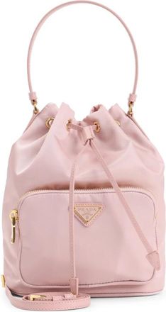 Prada Duet Bucket Bag - Dames - Schoudertassen - Roze - ONE Size - Leer - Tassen