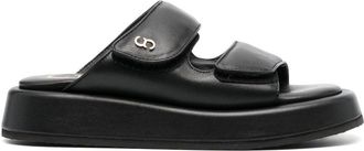 Casadei Ciabatta logo-plaque slides - women - Rubber - 39 1/2 - Black