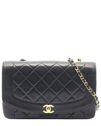 Chanel Black Lambskin Diana Flap Shoulder Bag (Authentic Pre-Loved)