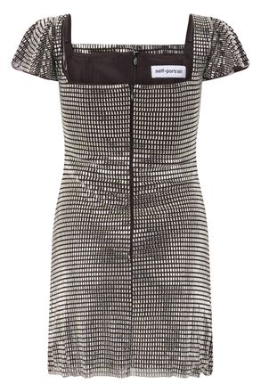 Self Portrait Tulle Rhinestone Dress - Gray