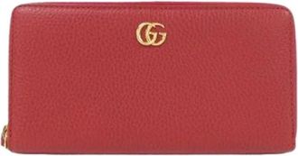 Gucci Pre-owned Petit Marmont Leren Lange Portemonnee - Heren - Vintage Accessoires - Rood - ONE Size - Leer - Vintage