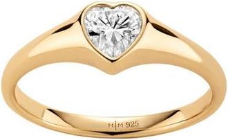 Made by Mary CZ Heart Signet Ring in Gold at Nordstrom, Size 10