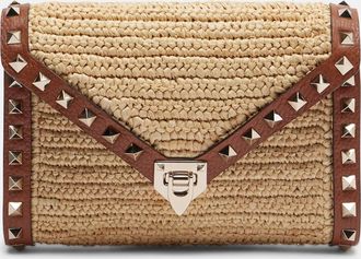 Valentino Garavani Rockstud Mini raffia shoulder bag
