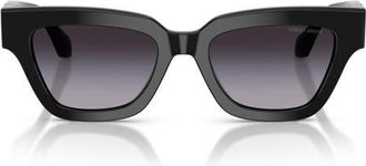A|X Armani Exchange 50mm Gradient Cat Eye Sunglasses in Black /Gradient Grey at Nordstrom