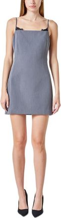 endless rose Lace Trim Sleeveless Minidress in Heather Grey at Nordstrom, Size X-Small