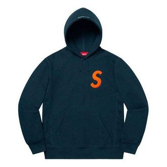 SUPREME FW19 Week 2 S Logo Hooded Sweatshirt Logo Printing Unisex Navy Blue SUP-FW19-257