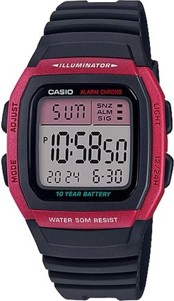 Casio Mens Black and Red Digital Sport Watch - W-96H-4AV