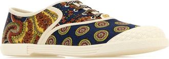 Valentino Garavani Mens Printed Fabric Bay By Sneakers Printdisi24398ivoryivory