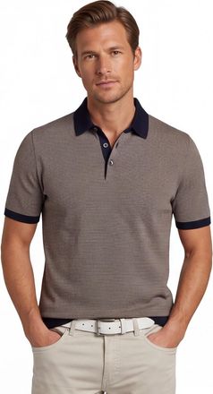 Bugatti poloshirt navy geprint 100% katoen