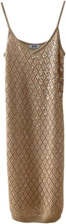 Moschino Beige sequinned pointelle knit cami dress Size 38