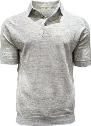 FILIPPO DE LAURENTIIS Polo Shirt met lange mouwen - Heren - Polos - Grijs - 2XL - Wol - Tops