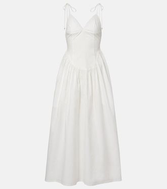 Bananhot Vestido largo Paloma de popel&iacute;n de algod&oacute;n
