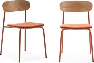 DRAWER Drawer - Set di 2 sedie in tessuto con gambe in metallo L46 cm - adriana