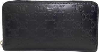 Celine Black Leather Long Wallet (Bi-Fold) (Pre-Owned)