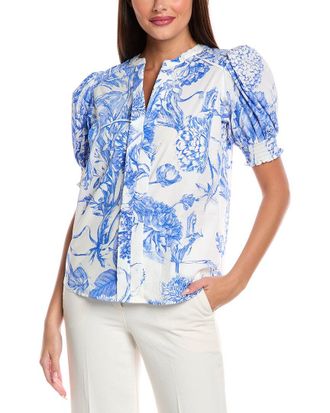 T Tahari Button Blouse