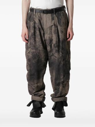 Yohji Yamamoto Broek met knopen en patroon - Bruin