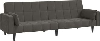 vidaXL Vidaxl - Sof&aacute; Cama De 2 Plazas Con Dos Almohadas Terciopelo Gris Oscuro