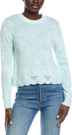 Autumn Cashmere Tweed Pointelle Sweater