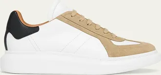 Alexander McQueen Mens Retro Suede & Leather Oversized Sneakers