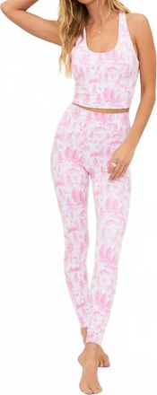 Beach Riot Piper Print Leggings In Powder Pink