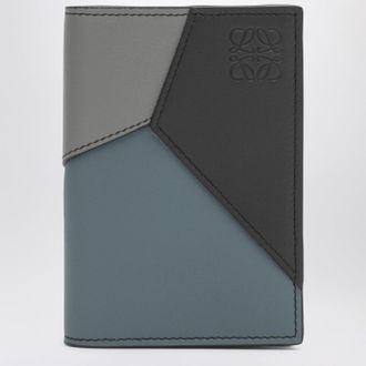 Loewe Bifold Puzzle cardholder in Asphalt Gray/Blue