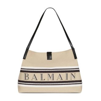 Balmain Medium Release Shopper - female - Balmain - Shoulder Bags - Beige - ONE SIZE - Bags