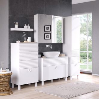 Vicco Conjunto De Muebles De Ba&ntilde;o Sola, Blanco, 4 Piezas