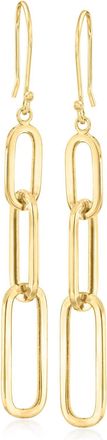 Canaria Canaria 10kt Yellow Gold Graduated Paper Clip Link Drop Earrings