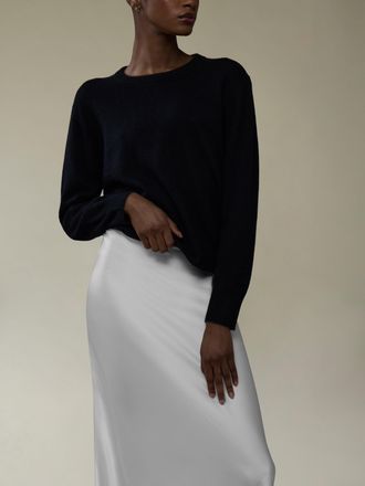 Ryan Roche Womens Cloud Cashmere and Silk Crew-Neck Sweater