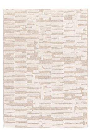 AFK Living Alfombra inspiraci&oacute;n &eacute;tnica con efecto relieve beige 120 x 170 cm