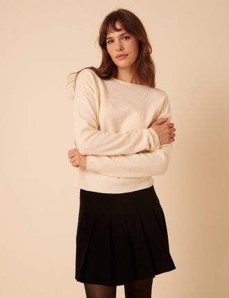 Nobody's Child White Slash Neck Knitted Jumper