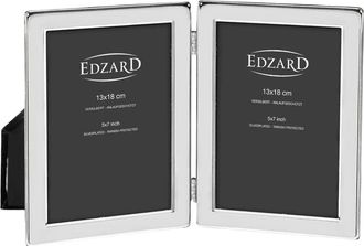 Edzard Hochwertiger Doppel-Bilderrahmen Salerno Fotoformat 13 x 18 cm, edel versilbert & anlaufgeschützt