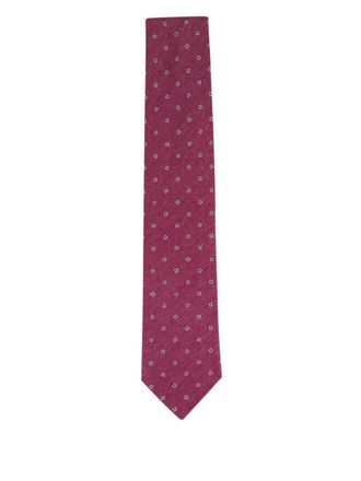 Paolo Albizzati flower-pattern tie - men - Wool/Silk - One Size - Red