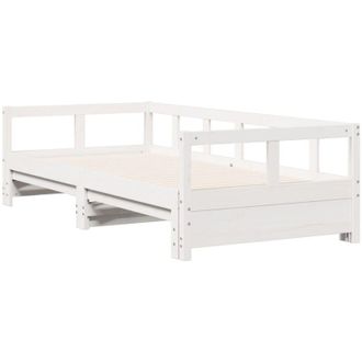 vidaXL Daybed without Mattress White 90x200 cm Solid Wood Pine Vidaxl