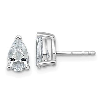 Diamond2Deal 14k White Gold 1.5 ct Pear Lab Grown Diamond Stud Earrings VS Clarity, G-H Color