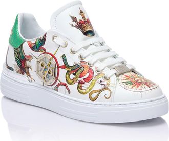 Philipp Plein Printed Low-Top Sneakers Unisex in Offwhite at Nordstrom, Size 40