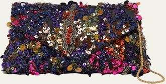 Dries Van Noten Bead & Sequin Envelope Clutch Bag