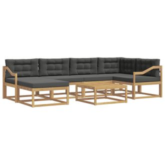 vidaXL Conjunto De Sof&aacute;s De Exterior 7 Pcs Blanco Y Antracita Vidaxl