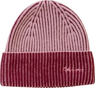 TBCo Cashmere & Merino Ribbed Two-Tone Beanie in Pink Two-Tone at Nordstrom