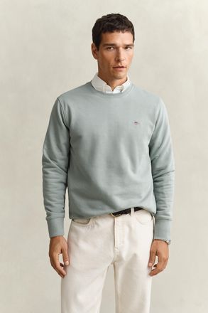 GANT Men Shield Crew Neck Sweatshirt (XXXL) CERAMIC GREY