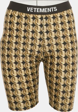 VETEMENTS Yellow/black Coin Print Jersey Biker Shorts