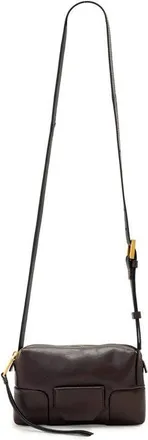 AllSaints Micro Ares Crossbody Bag in Burnt Umber Red at Nordstrom