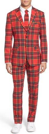 OppoSuits Lumberjack Holiday Suit & Tie in Red at Nordstrom Rack, Size 36