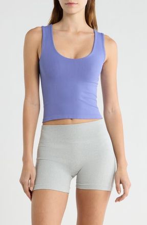 Free People Clean Lines Seamless Crop Muscle Tank in Fp Peri at Nordstrom, Size X-Small