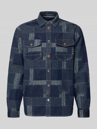 Scotch & Soda Relaxed Fit Hemdjacke in Denim-Optik in Marine, Gr&ouml;&szlig;e XXL