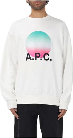 A.P.C. Sweatshirts, male, White, Size: L Sunset Sweatshirt